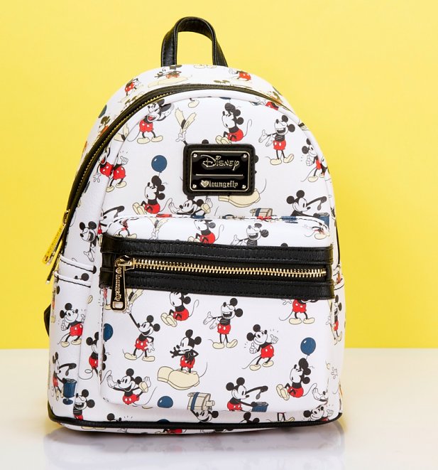 Loungefly x Disney Mickey True Original Print Faux Leather Mini Backpack Loungefly x Disney Mickey True Original Print Faux Leather Mini Backpack
