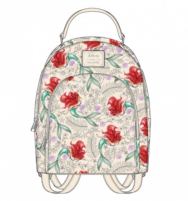 Loungefly x Disney The Little Mermaid Printed Mini Backpack Loungefly x Disney The Little Mermaid Printed Mini Backpack