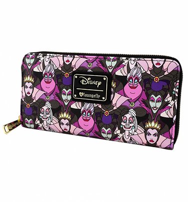 Loungefly x Disney Villains Pink and Purple Print Wallet Loungefly x Disney Villains Pink and Purple Print Wallet