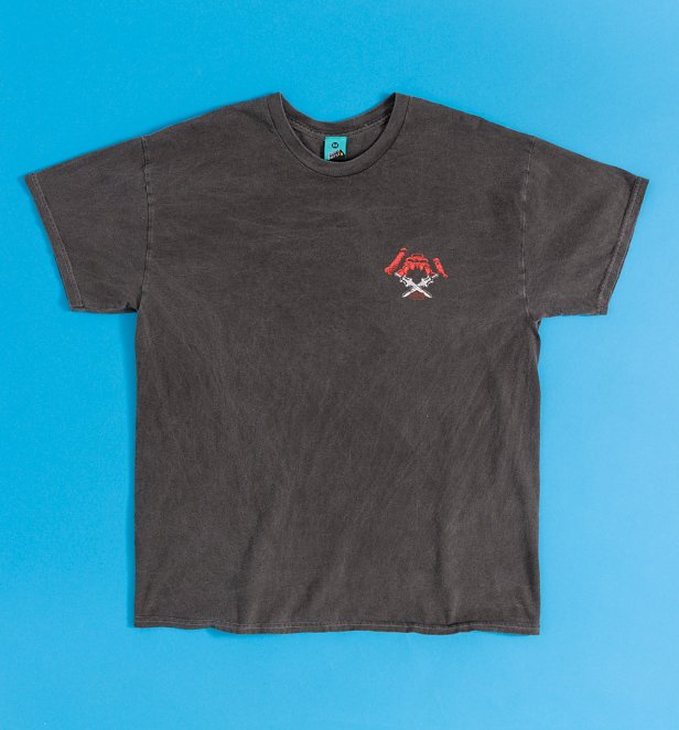Masters Of The Universe By The Power Of Greyskull Vintage Wash Charcoal T-Shirt With Back Print
