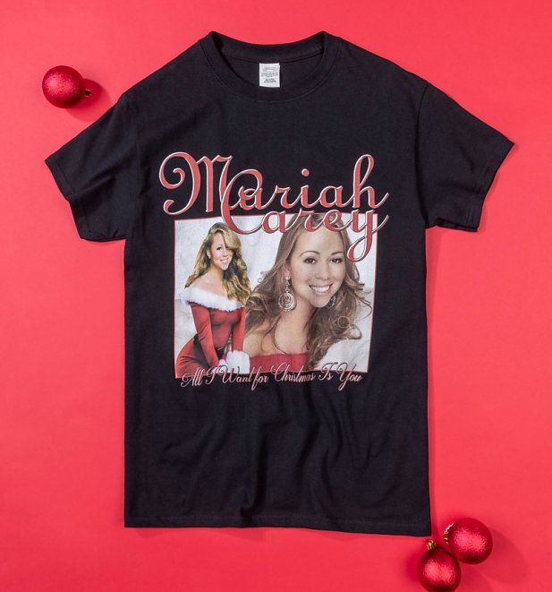 Mariah Carey Christmas T-Shirt from Homage Tees Mariah Carey Christmas T-Shirt from Homage Tees