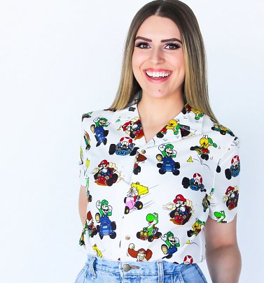 Super Mario Kart Button Up Shirt from Cakeworthy Super Mario Kart Button Up Shirt from Cakeworthy