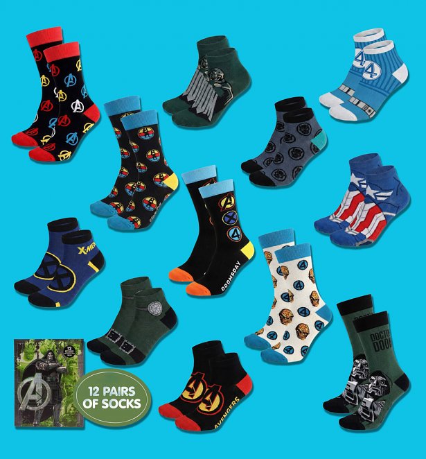 Marvel Avengers Doomsday 12 Day Of Socks Advent Calendar