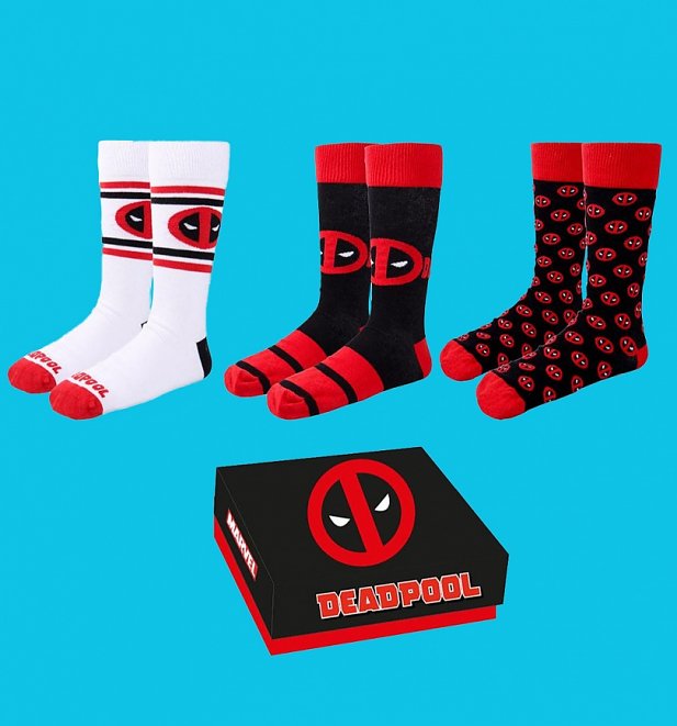 Marvel Comics Deadpool Pack of Three Socks