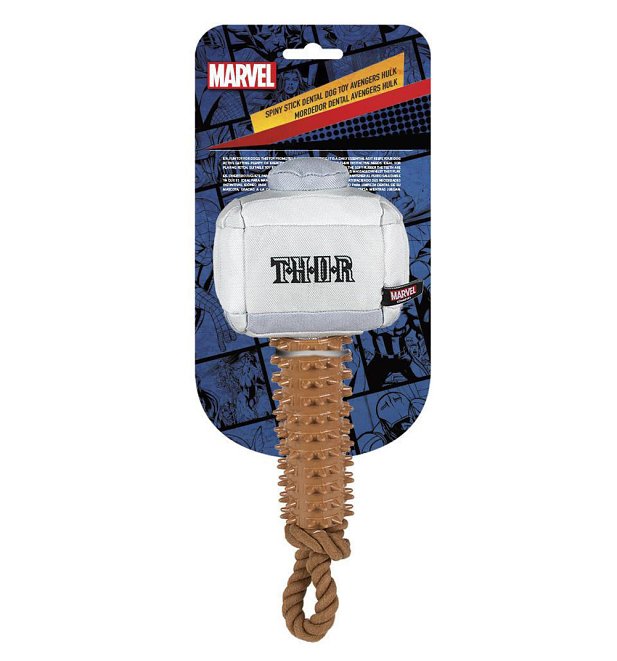Marvel Comics Thor Hammer Dental Toy with Sound for Dogs