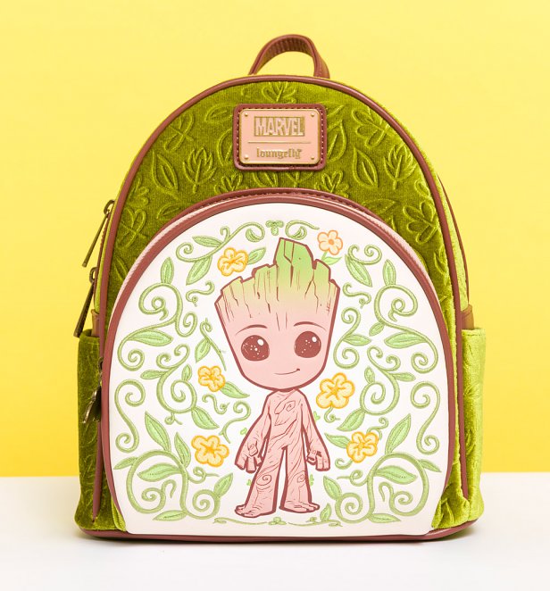 Loungefly Marvel Guardians of The Galaxy Groot Floral Velvet Mini Backpack