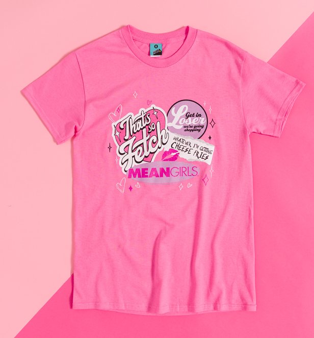 Mean Girls Badges Pink T-Shirt