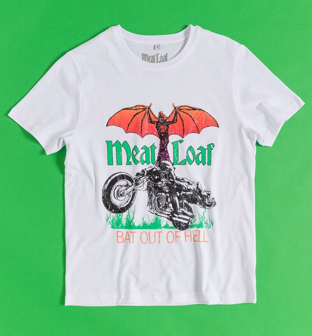 Meat Loaf Bat Out Of Hell White TShirt