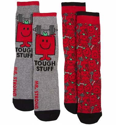 Men's 2pk Mr Strong Socks Men's 2pk Mr Strong Socks