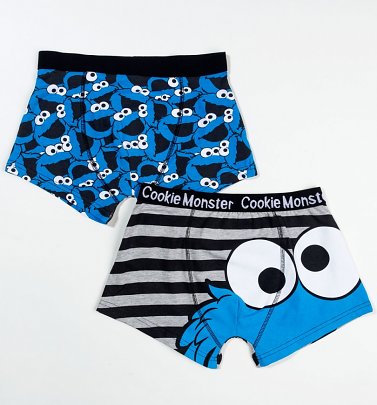 Men's 2pk Sesame Street Cookie Monster Boxer Shorts Men's 2pk Sesame Street Cookie Monster Boxer Shorts