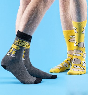 Men's 2pk Simpsons Homer Socks Men's 2pk Simpsons Homer Socks