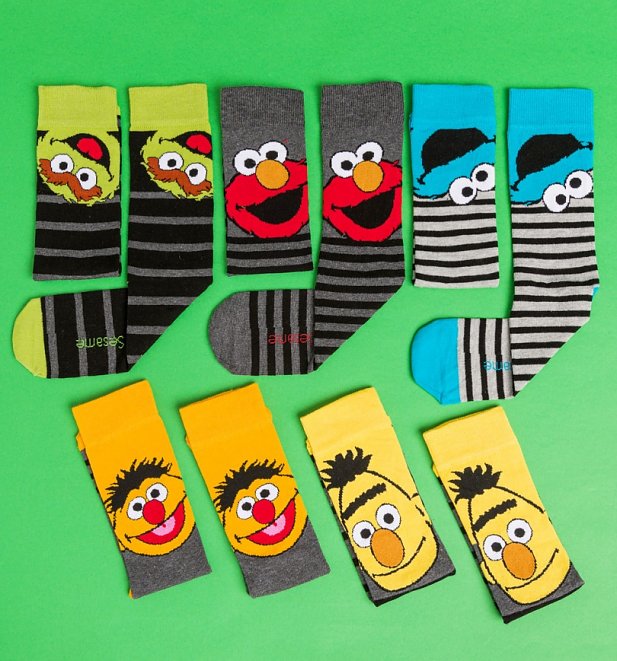 Men's 5pk Sesame Street Character Socks