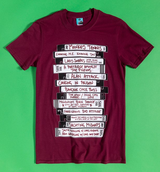 Men's Alan Partridge's Ideas For Television Shows Maroon T-Shirt 