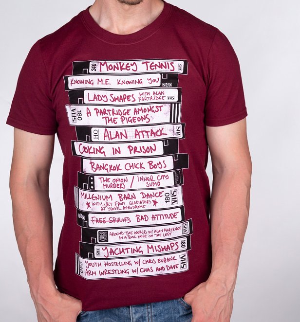 Men's Alan Partridge's Ideas For Television Shows Maroon T-Shirt