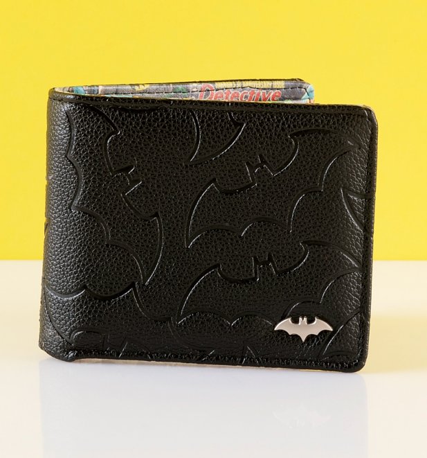 Men's Batman Embossed Wallet With Tin