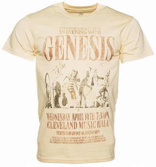 Men's Beige An Evening With Genesis T-Shirt Men's Beige An Evening With Genesis T-Shirt