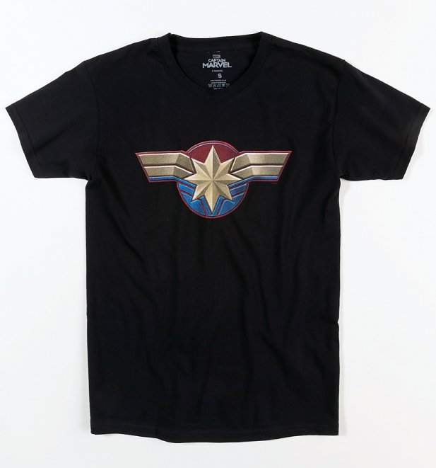 Men's Black Captain Marvel Logo T-Shirt Men's Black Captain Marvel Logo T-Shirt
