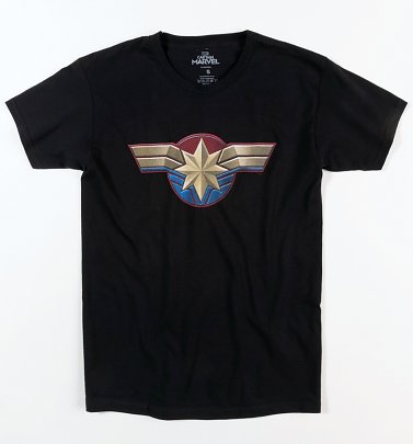 Men's Black Captain Marvel Logo T-Shirt Men's Black Captain Marvel Logo T-Shirt