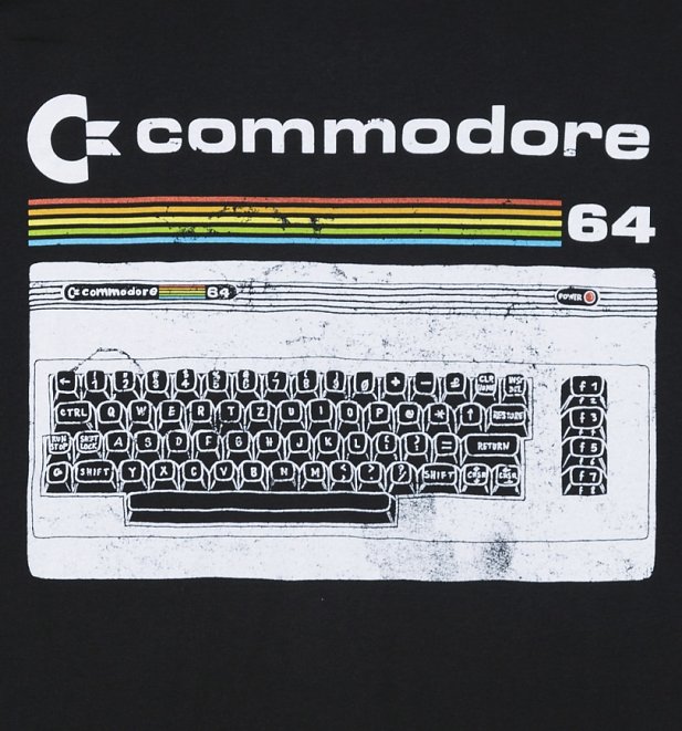 Men's Black Commodore 64 Classic Keyboard T-Shirt Men's Black Commodore 64 Classic Keyboard T-Shirt