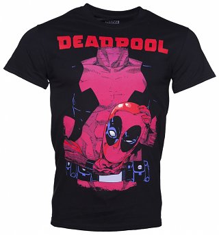 Men's Black Deadpool Holding Head T-Shirt Men's Black Deadpool Holding Head T-Shirt