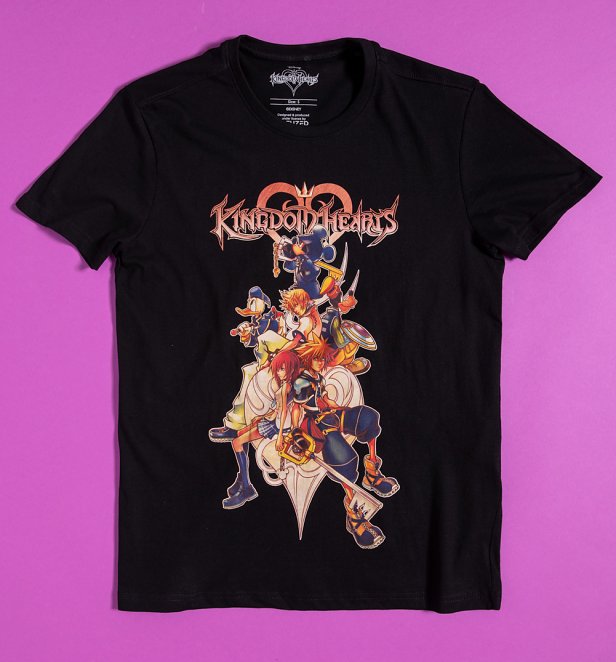 Men's Black Disney Kingdom Hearts T-Shirt from Difuzed