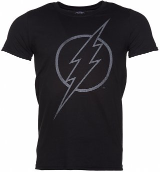 Men's Black Flash Outline DC Comics Logo T-Shirt Men's Black Flash Outline DC Comics Logo T-Shirt