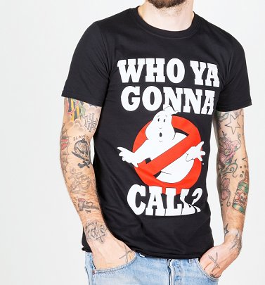 Men's Black Ghostbusters Who Ya Gonna Call T-Shirt Men's Black Ghostbusters Who Ya Gonna Call T-Shirt