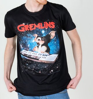 Men's Black Gremlins Gizmo Keyboard T-Shirt Men's Black Gremlins Gizmo Keyboard T-Shirt