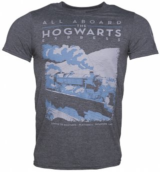 Men's Charcoal Harry Potter All Aboard The Hogwarts Express T-Shirt Men's Charcoal Harry Potter All Aboard The Hogwarts Express T-Shirt