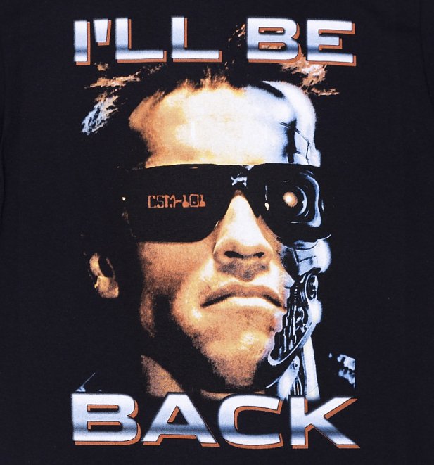 Men's Black I'll Be Back Terminator TShirt