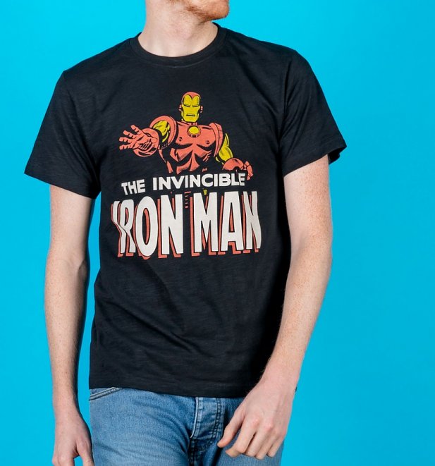 Men's Black Iron Man T-Shirt from Fabric Flavours Men's Black Iron Man T-Shirt from Fabric Flavours