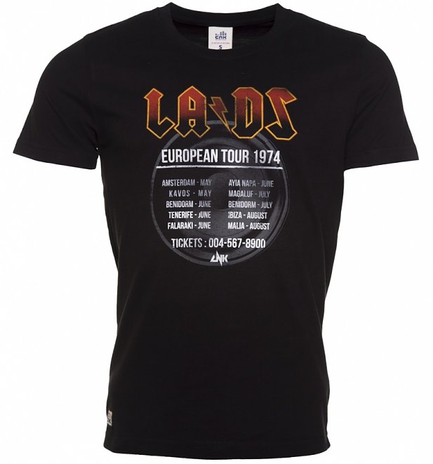 Men's Black Lads Tour AC/DC Inspired T-Shirt from Chunk Men's Black Lads Tour AC/DC Inspired T-Shirt from Chunk
