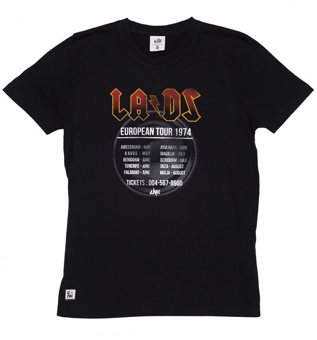 Men's Black Lads Tour AC/DC Inspired T-Shirt from Chunk Men's Black Lads Tour AC/DC Inspired T-Shirt from Chunk