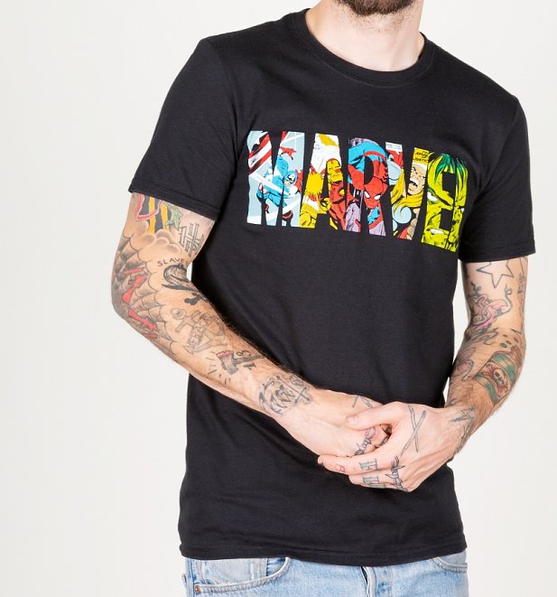 Marvel Comic Strip Logo T-Shirt