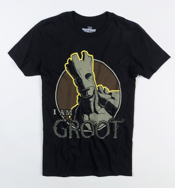 Men's Black Marvel I Am Groot T-Shirt Men's Black Marvel I Am Groot T-Shirt
