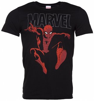 Men's Black Marvel Spider-Man Strike T-Shirt Men's Black Marvel Spider-Man Strike T-Shirt