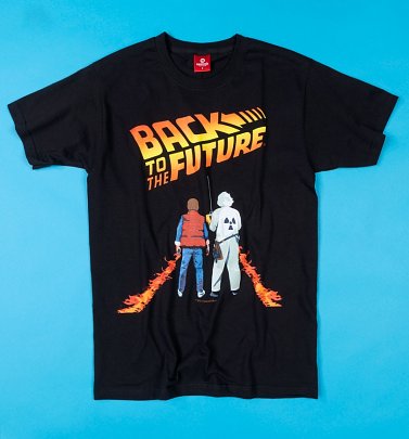 Men's Black McFly Fire Back To The Future T-Shirt Men's Black McFly Fire Back To The Future T-Shirt