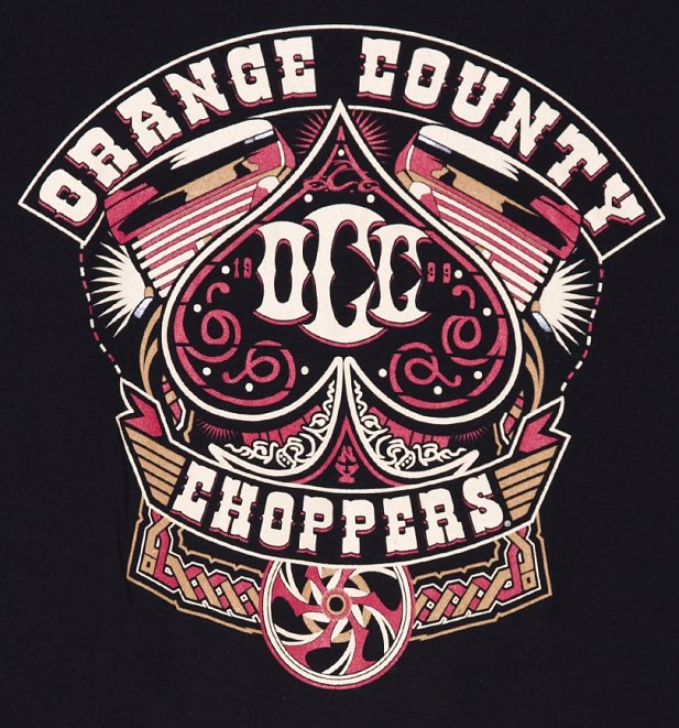Men's Black Orange County Choppers Poker Run T-Shirt Men's Black Orange County Choppers Poker Run T-Shirt