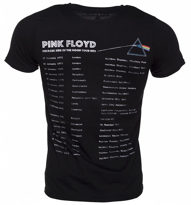 Men's Black Pink Floyd Dark Side Of The Moon 1975 Tour T-Shirt Men's Black Pink Floyd Dark Side Of The Moon 1975 Tour T-Shirt
