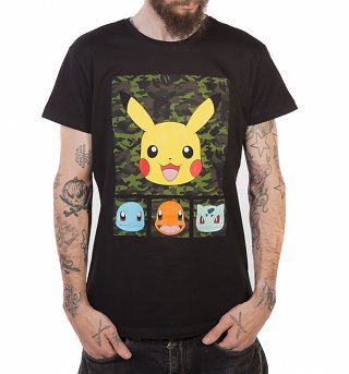 Men's Black Pokemon Pikachu And Friends T-Shirt Men's Black Pokemon Pikachu And Friends T-Shirt
