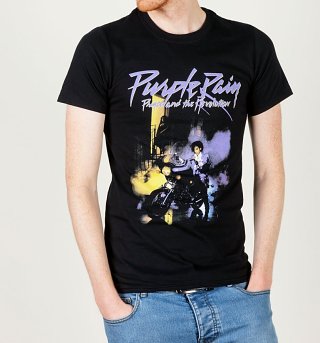 Men's Black Prince Purple Rain T-Shirt