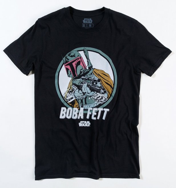 Men's Black Retro Boba Fett T-Shirt