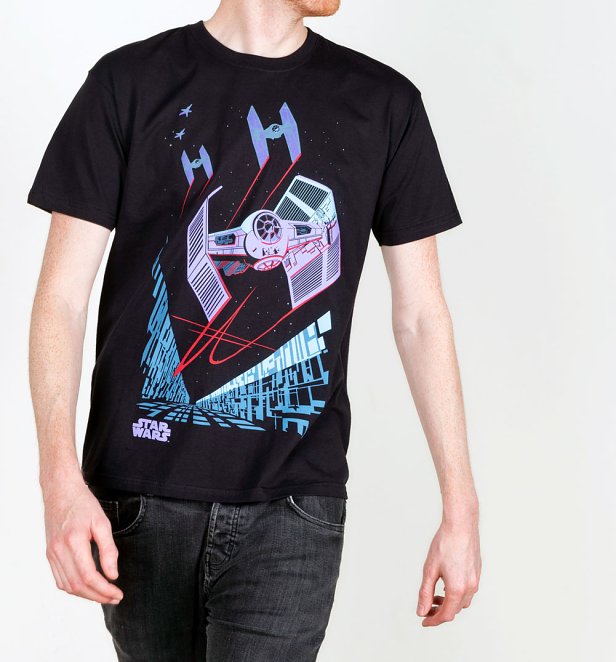 Men's Black Retro Tie Fighter Archetype Star Wars T-Shirt Men's Black Retro Tie Fighter Archetype Star Wars T-Shirt