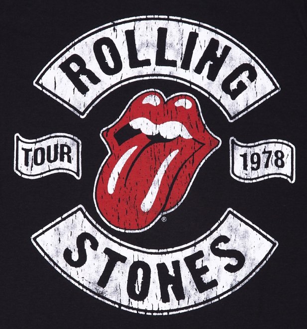 Men's Black Rolling Stones 1978 Tour T-Shirt Men's Black Rolling Stones 1978 Tour T-Shirt