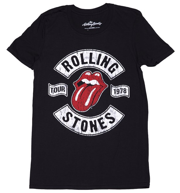 Men's Black Rolling Stones 1978 Tour T-Shirt Men's Black Rolling Stones 1978 Tour T-Shirt