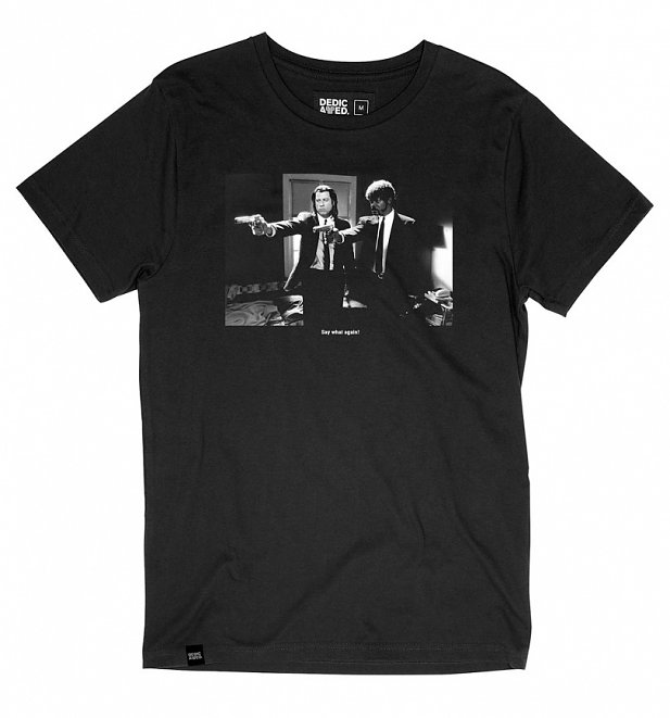 Men's Black Say What Pulp Fiction Organic Cotton T-Shirt from Dedicated Men's Black Say What Pulp Fiction Organic Cotton T-Shirt from Dedicated