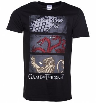 Men's Black Sigil Row Game Of Thrones T-Shirt Men's Black Sigil Row Game Of Thrones T-Shirt