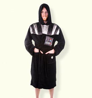 Men's Black Star Wars Darth Vader Hooded Dressing Gown With Breathing Sounds Men's Black Star Wars Darth Vader Hooded Dressing Gown With Breathing Sounds