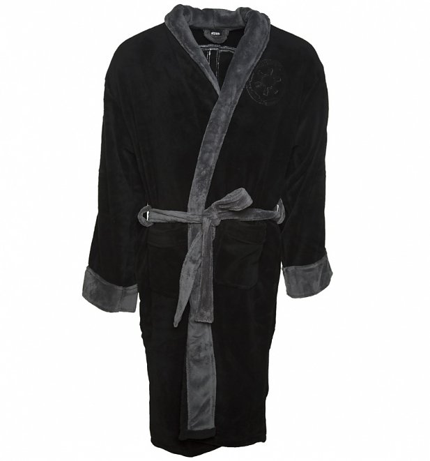 Men's Black Star Wars Fleece Darth Vader Embossed Dressing Gown Men's Black Star Wars Fleece Darth Vader Embossed Dressing Gown