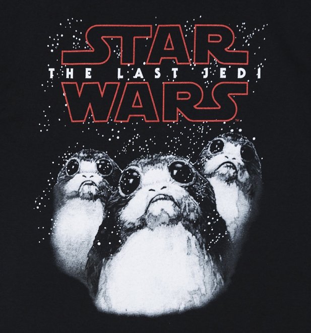 Men's Black Star Wars VIII The Last Jedi Porgs T-Shirt Men's Black Star Wars VIII The Last Jedi Porgs T-Shirt